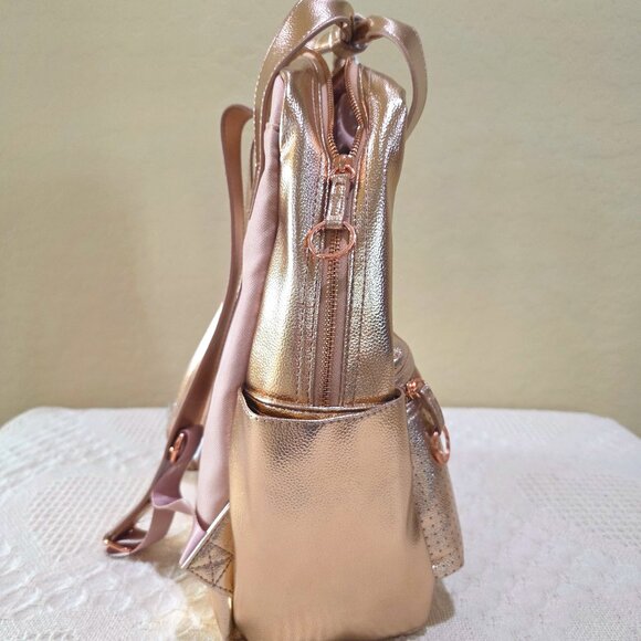 NWT Rose Gold Pink Mickey Icon Flair Disney Backpack Bag Computer Minnie Mouse main image 5